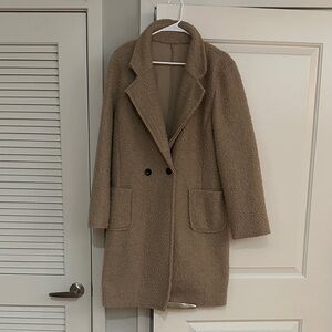 Women's Tan Teddy Coat Large